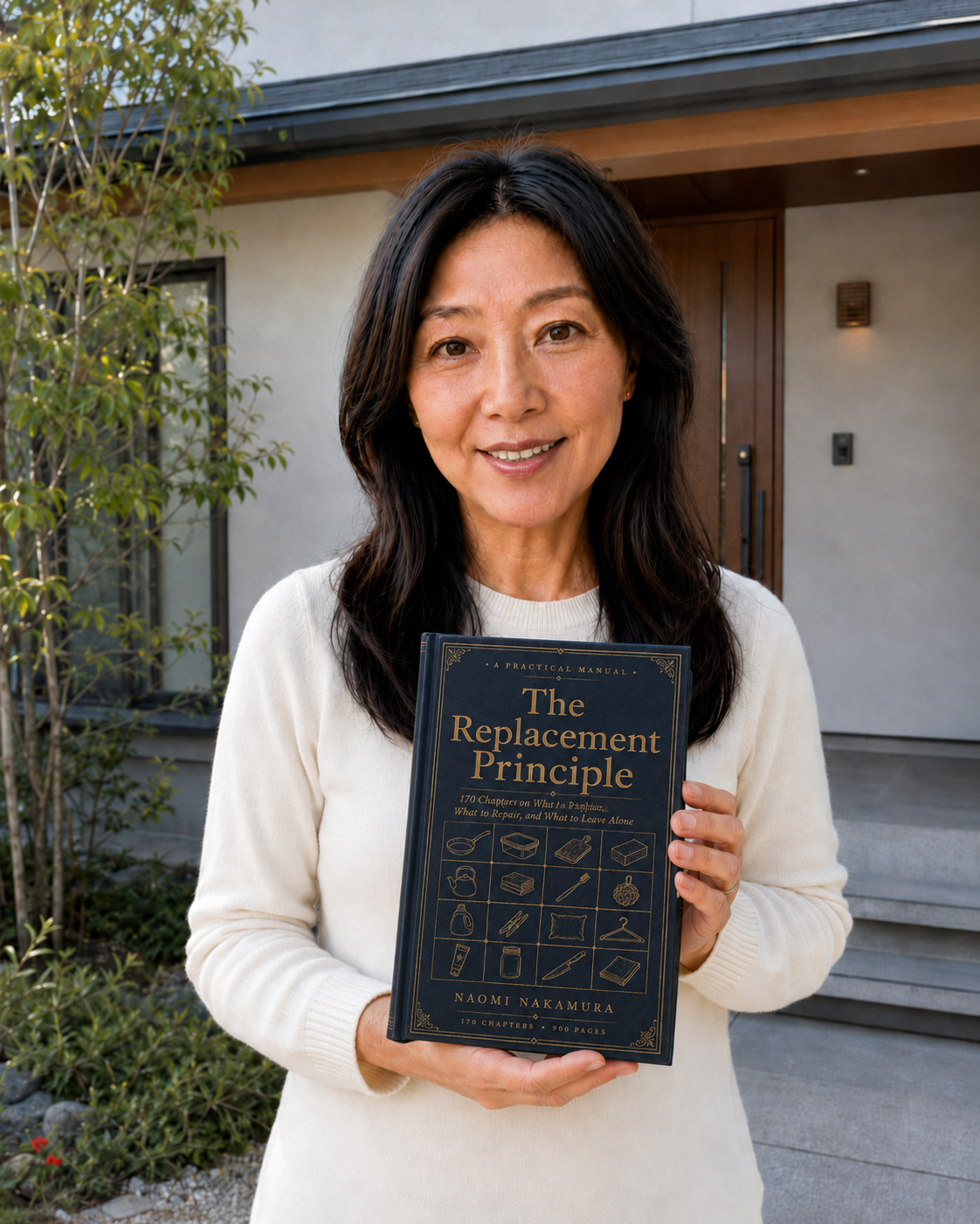 Naomi Nakamura holding her book